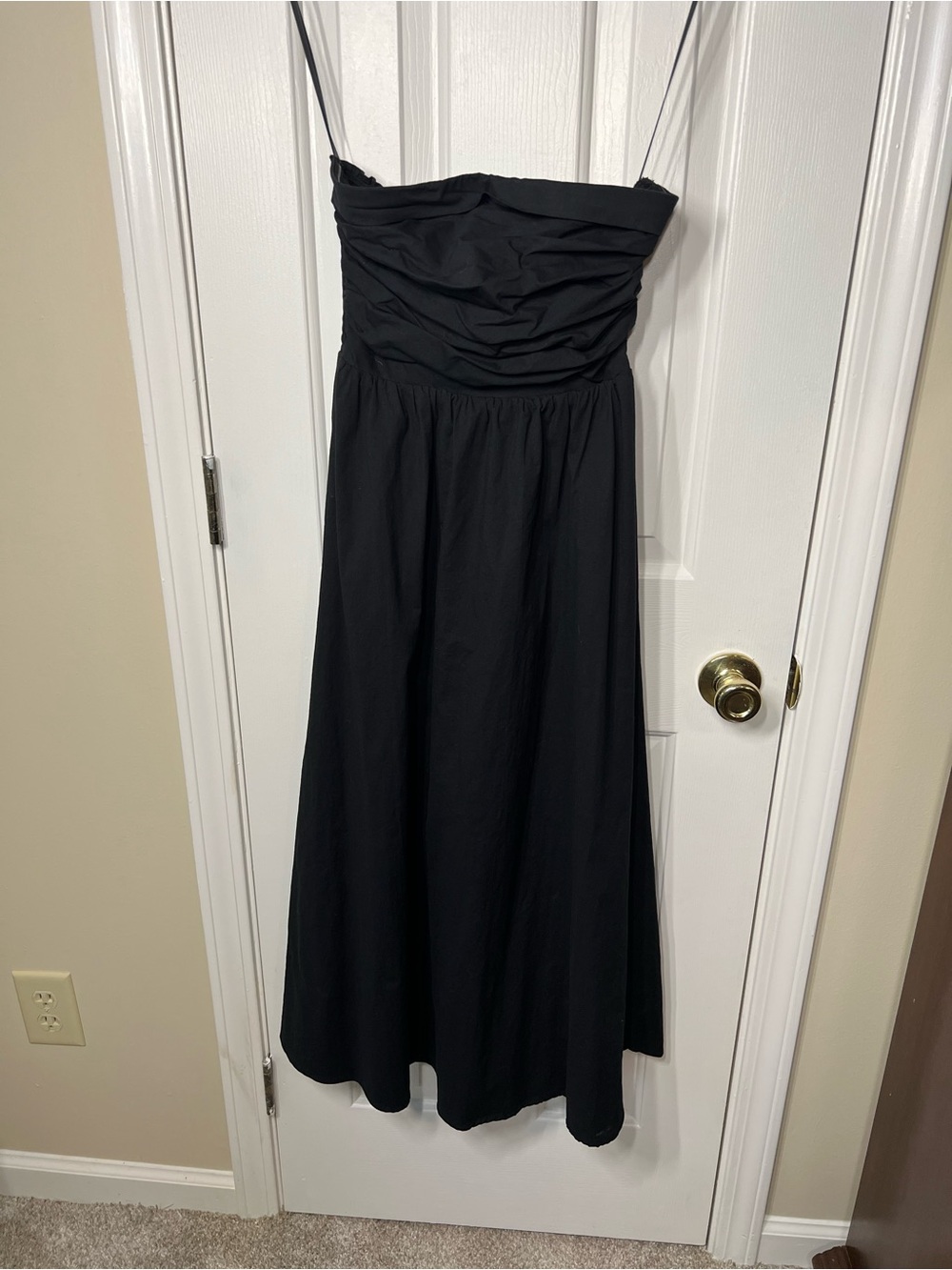 Classic Black Strapless Midi Dress